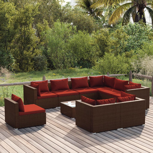 Garden Lounge Set Brown