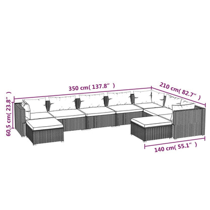 Garden Lounge Set Black, Water Blue