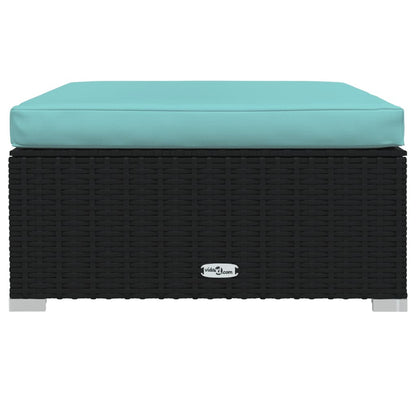 Garden Lounge Set Black and water blue