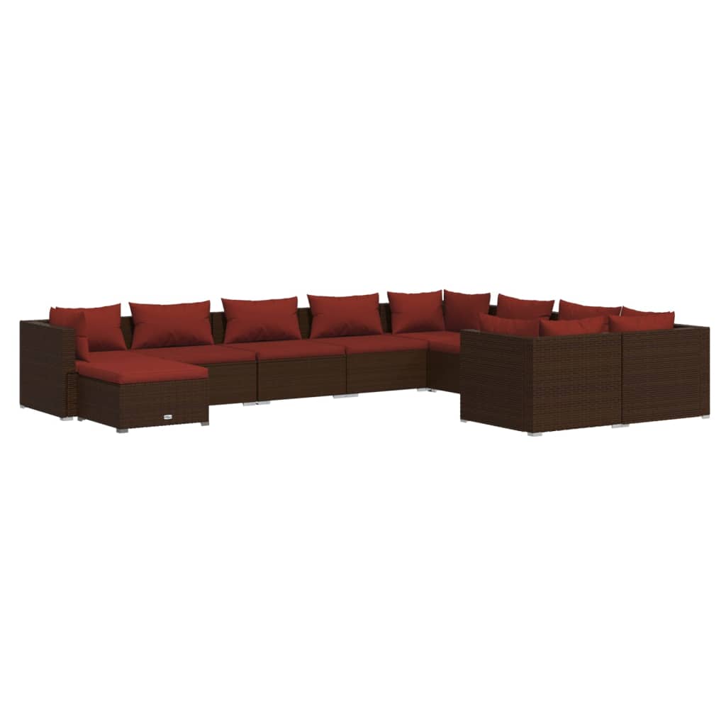 Garden Lounge Set Brown, Cinnamon Red