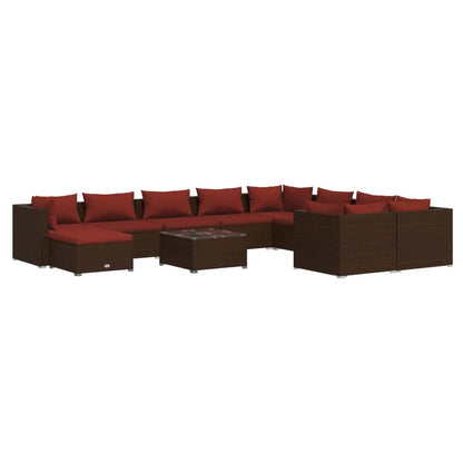 Garden Lounge Set Brown PE rattan Large Modular