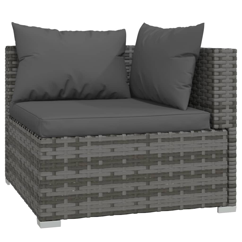 Garden Lounge Set Poly rattan: Grey, Cushion: Anthracite