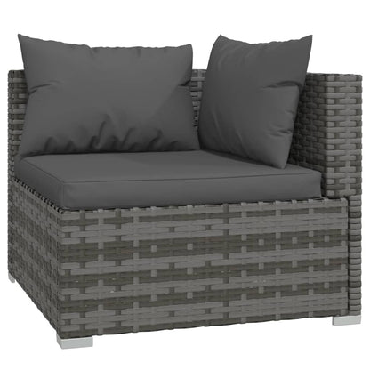 Garden Lounge Set Poly rattan: Grey, Cushion: Anthracite