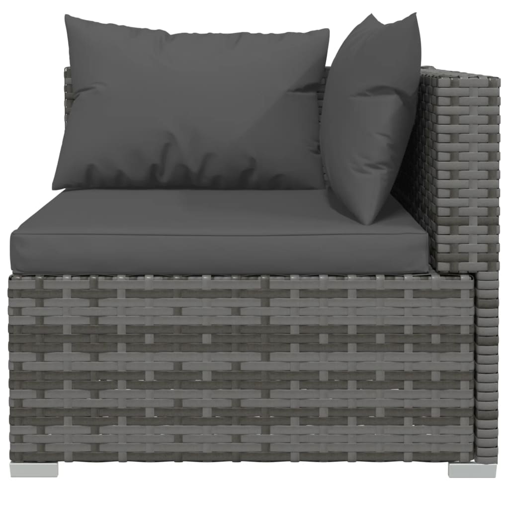 Garden Lounge Set Poly rattan: Grey, Cushion: Anthracite