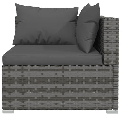 Garden Lounge Set Poly rattan: Grey, Cushion: Anthracite