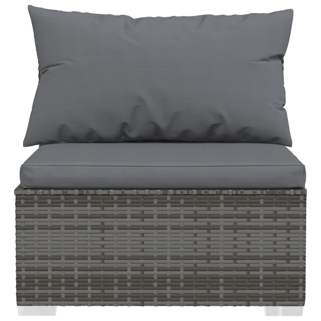Garden Lounge Set Poly rattan: Grey, Cushion: Anthracite