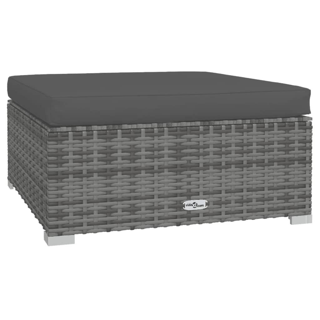 Garden Lounge Set Poly rattan: Grey, Cushion: Anthracite