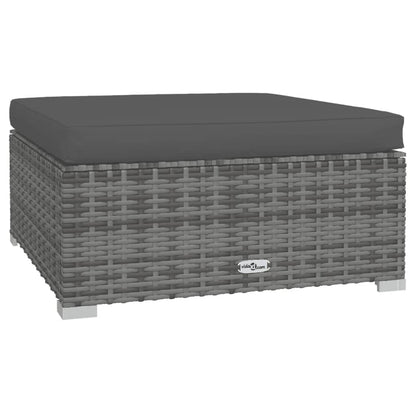 Garden Lounge Set Poly rattan: Grey, Cushion: Anthracite