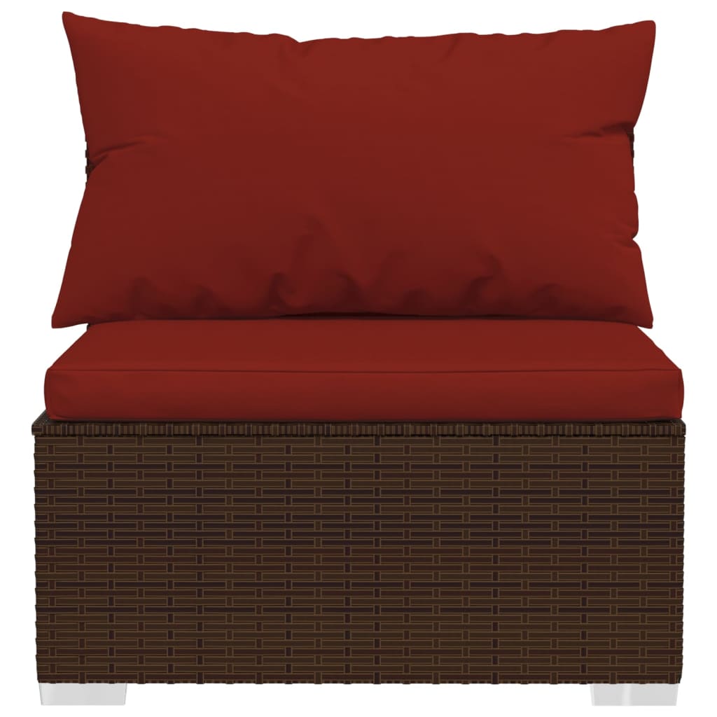 Garden Lounge Set Brown, Cinnamon Red