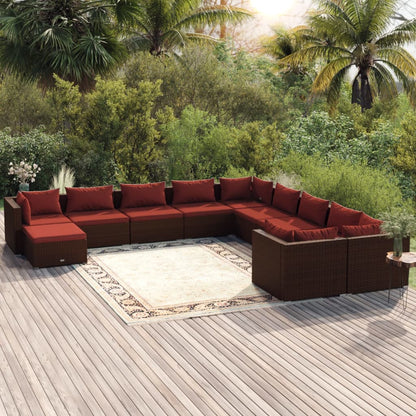 Garden Lounge Set Brown PE rattan Large Modular