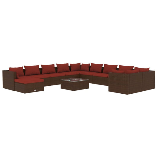 Garden Lounge Set Brown