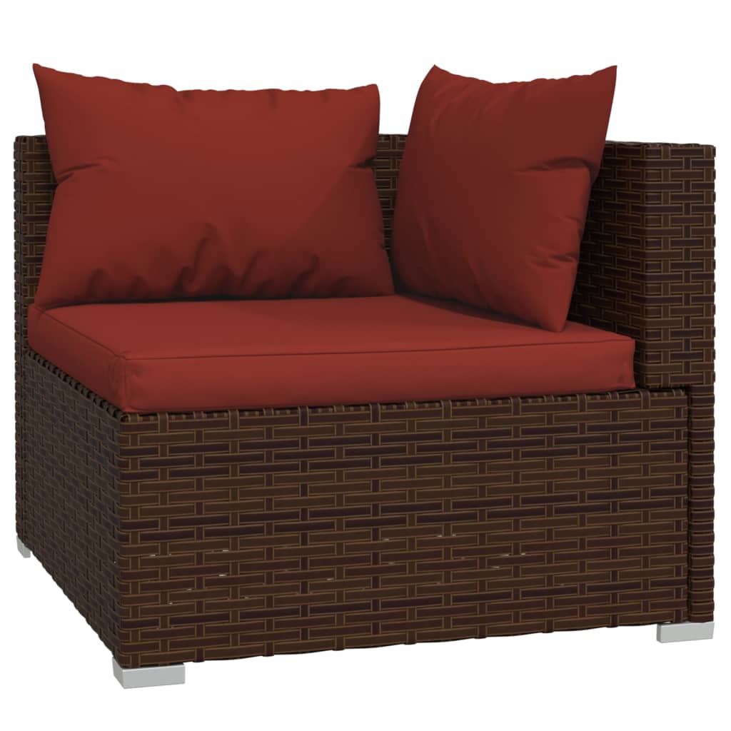 Garden Lounge Set Brown, Cinnamon Red