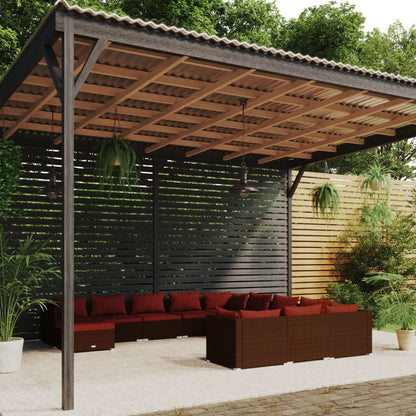 Garden Lounge Set Brown, Cinnamon Red