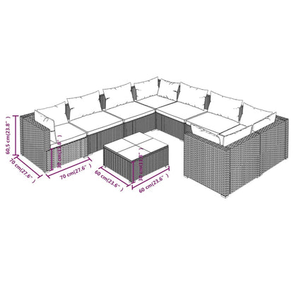Garden Lounge Set Black