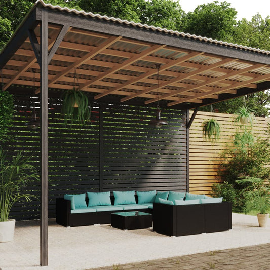 Garden Lounge Set Black