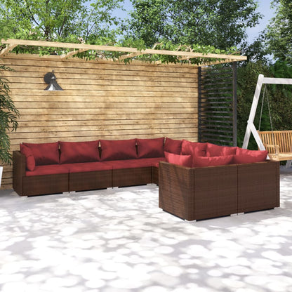 Garden Lounge Set Brown, Cinnamon Red