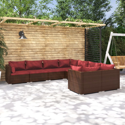 Garden Lounge Set Brown, Cinnamon Red
