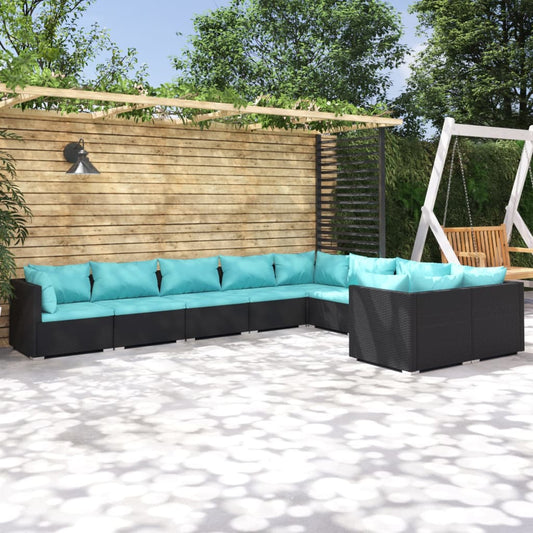 Garden Lounge Set Black