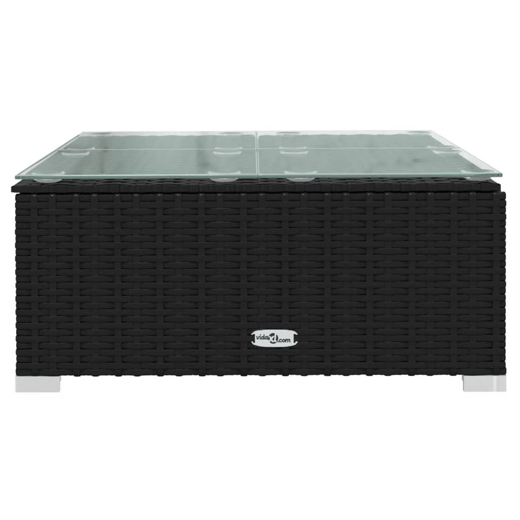 Garden Lounge Set Black, Water Blue