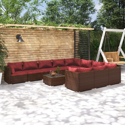 Garden Lounge Set Brown PE rattan Large Modular