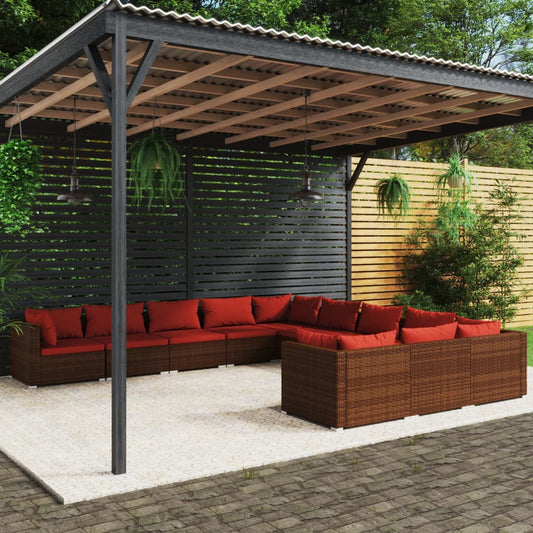 Garden Lounge Set Brown