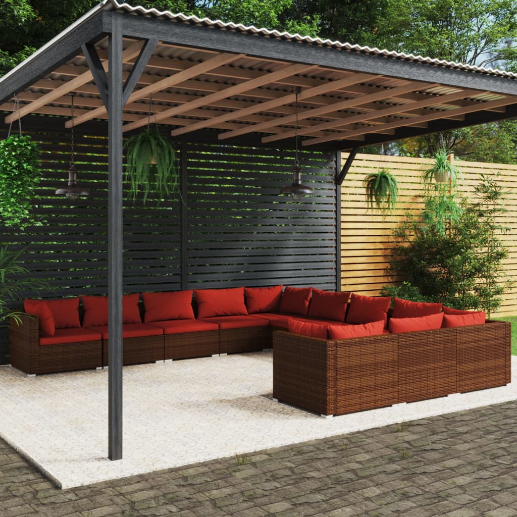 Garden Lounge Set Brown
