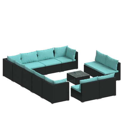 Garden Lounge Set Black
