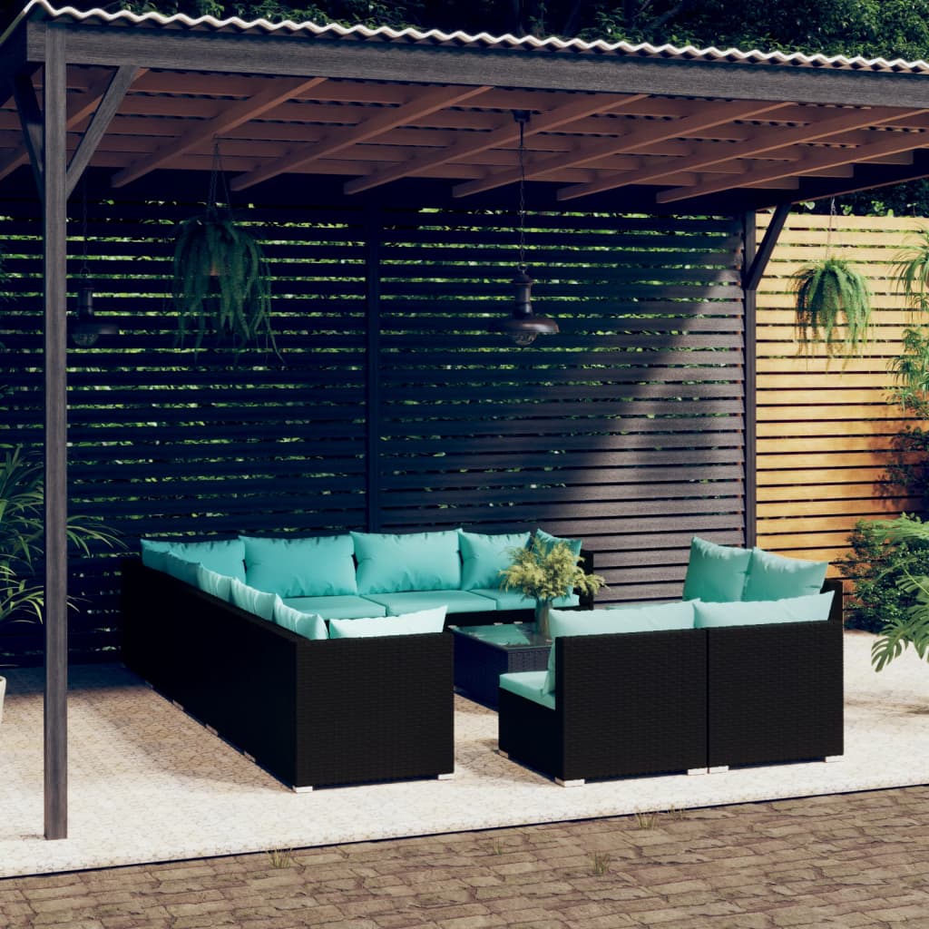 Garden Lounge Set Black
