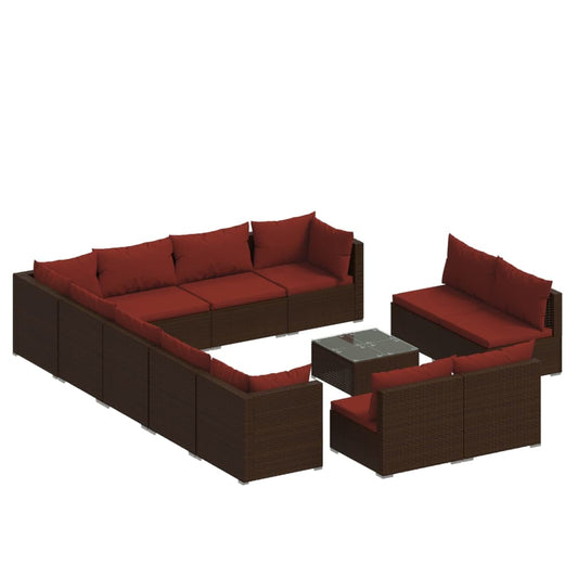 Garden Lounge Set Brown, Cinnamon red
