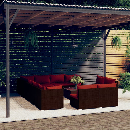 Garden Lounge Set Brown, Cinnamon red