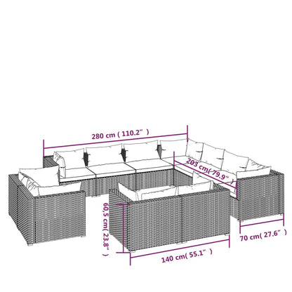 Garden Lounge Set Brown