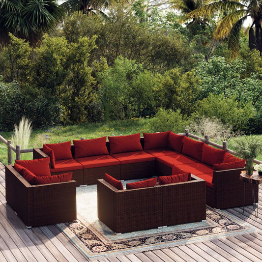 Garden Lounge Set Brown