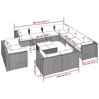 Garden Lounge Set Brown and Cinnamon red