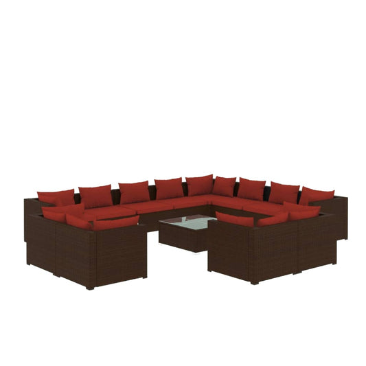 Garden Lounge Set Brown