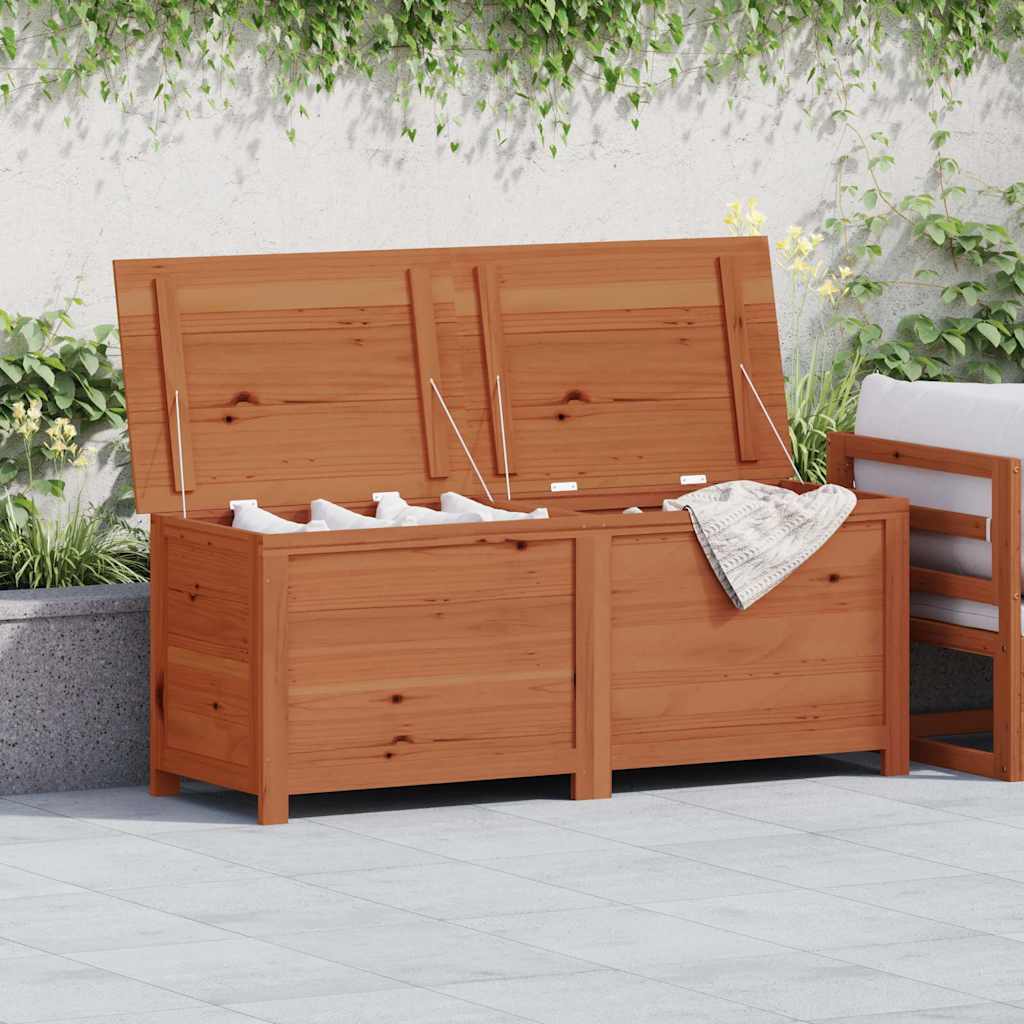 Cushion Box Brown Solid Fir Wood Medium Cushion Box Rectangular