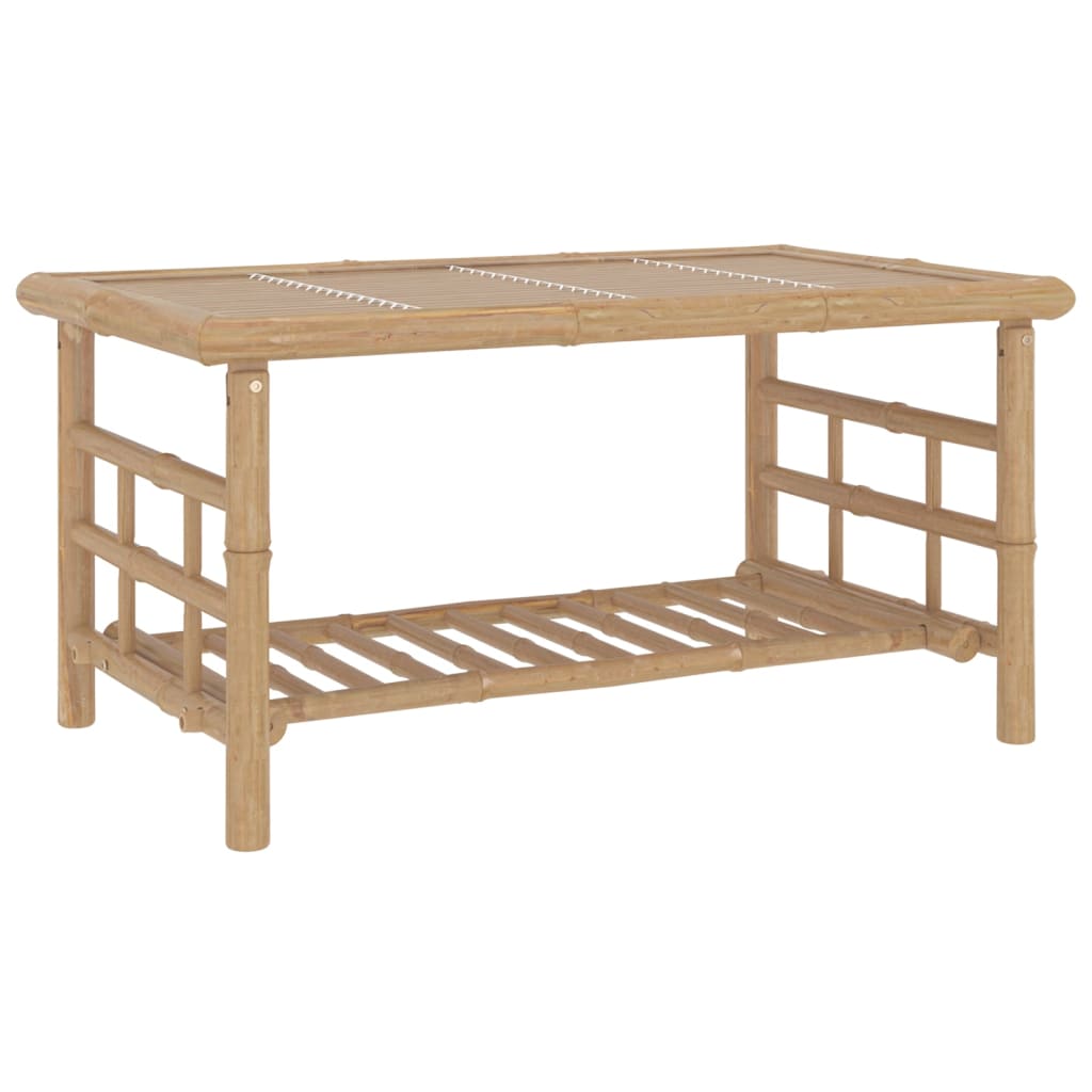 Garden Lounge Set Dark Grey Bamboo, Polyester Medium