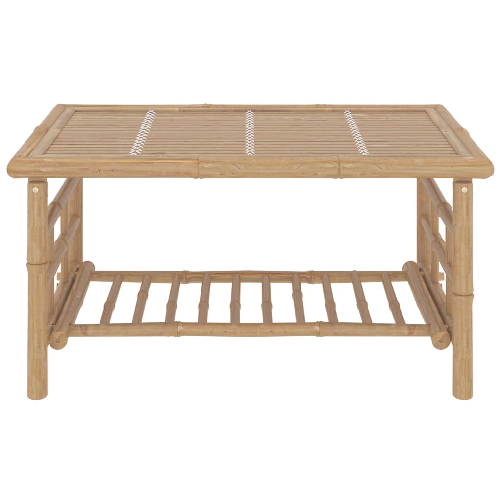 Garden Lounge Set Dark Grey Bamboo, Polyester Medium