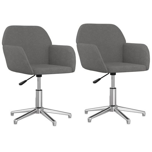 Swivel Dining Chairs 2 pcs Light Gray Fabric