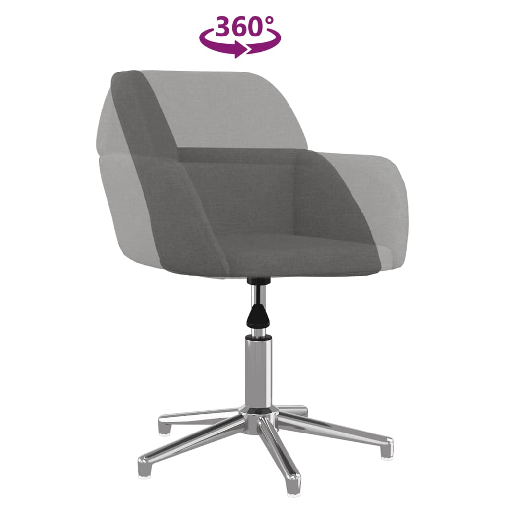 Swivel Dining Chairs 2 pcs Light Gray Fabric