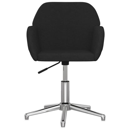 Swivel Dining Chairs 2 pcs Black Fabric