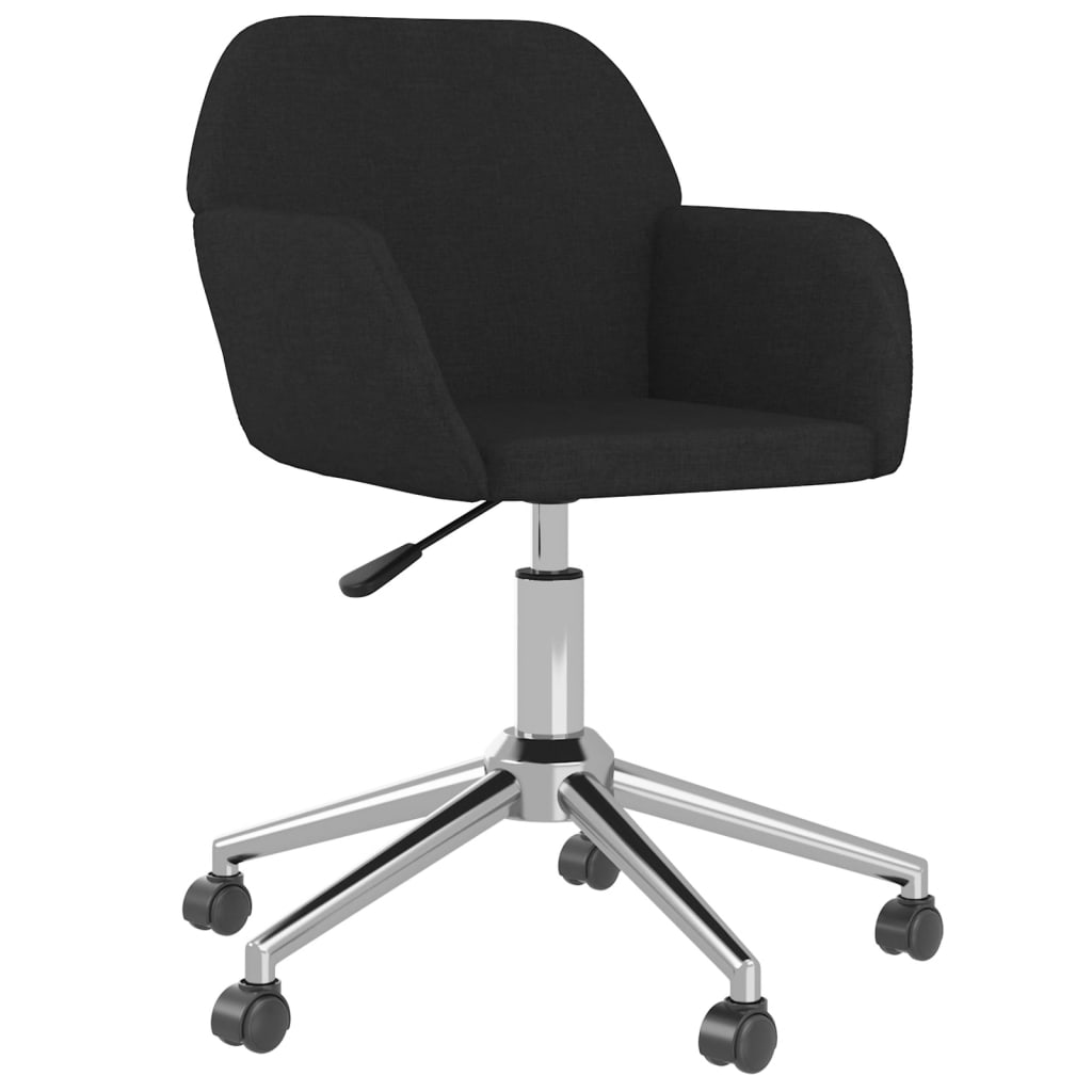 Swivel Dining Chairs 2 pcs Black Fabric