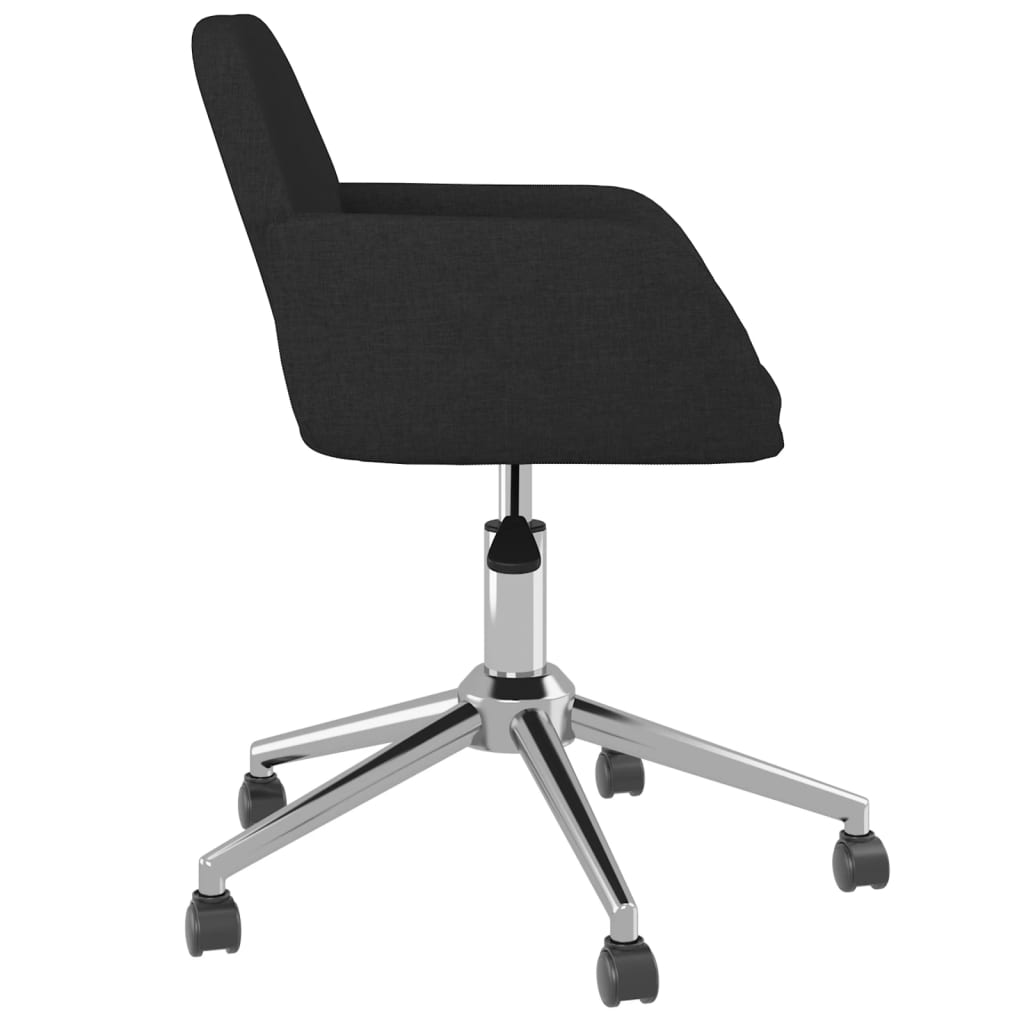 Swivel Dining Chairs 2 pcs Black Fabric