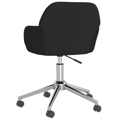 Swivel Dining Chairs 2 pcs Black Fabric