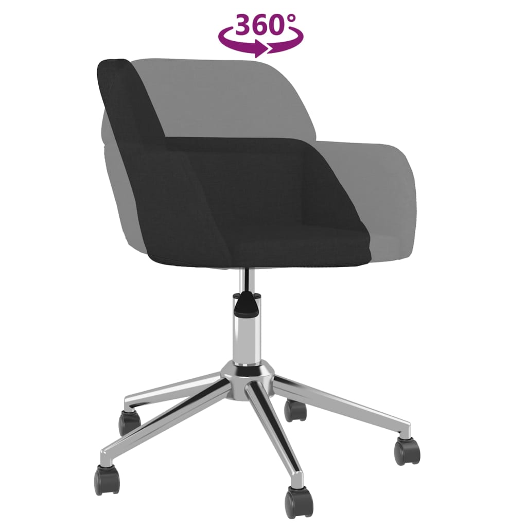 Swivel Dining Chairs 2 pcs Black Fabric