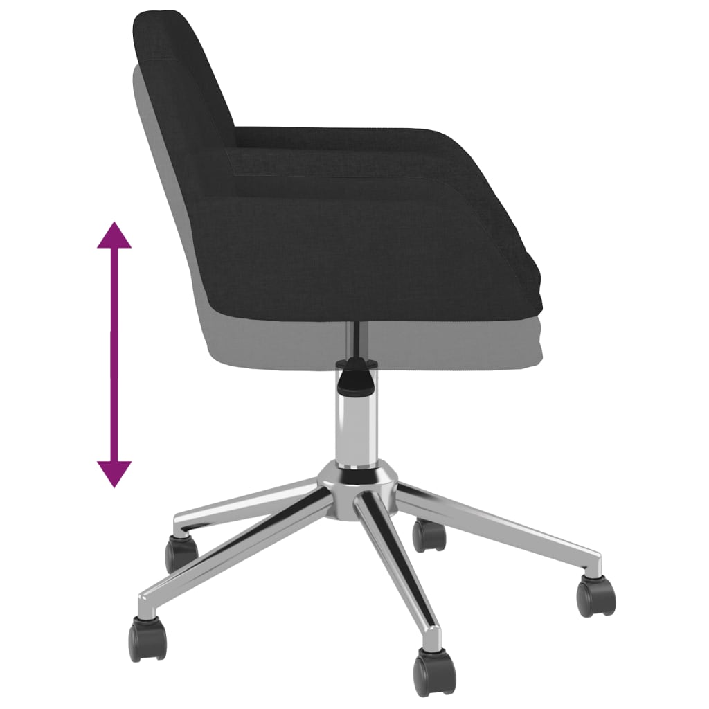 Swivel Dining Chairs 2 pcs Black Fabric
