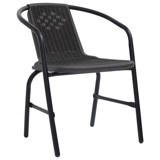 Garden Chair Set of 6 Black Plastic rattan, steel Standard