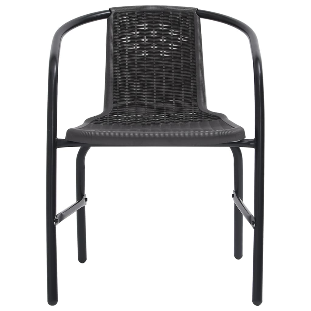 Garden Chair Set of 6 Black Plastic rattan, steel Standard