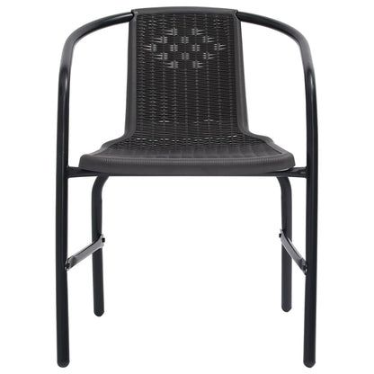 Garden Chair Set of 6 Black Plastic rattan, steel Standard