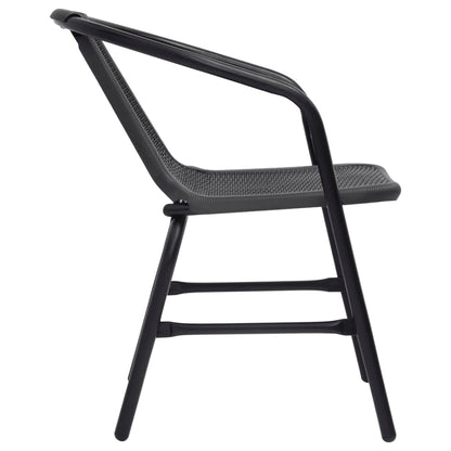 Garden Chair Set of 6 Black Plastic rattan, steel Standard