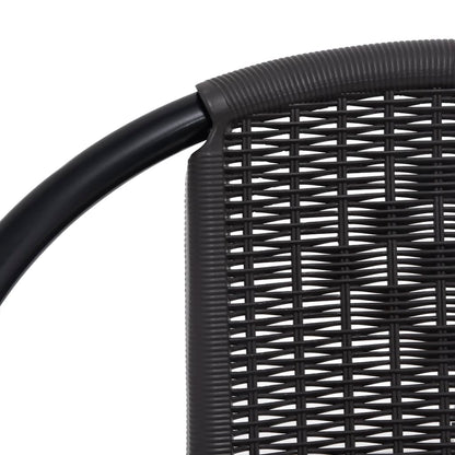 Garden Chair Set of 6 Black Plastic rattan, steel Standard